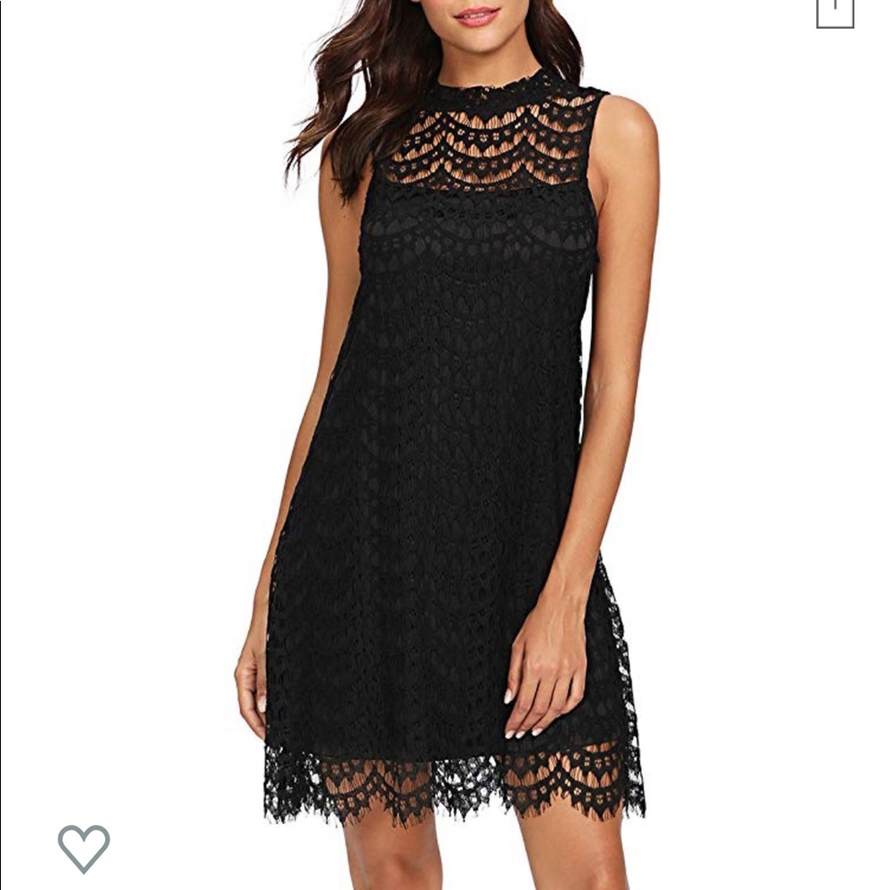 Black lace lined dress